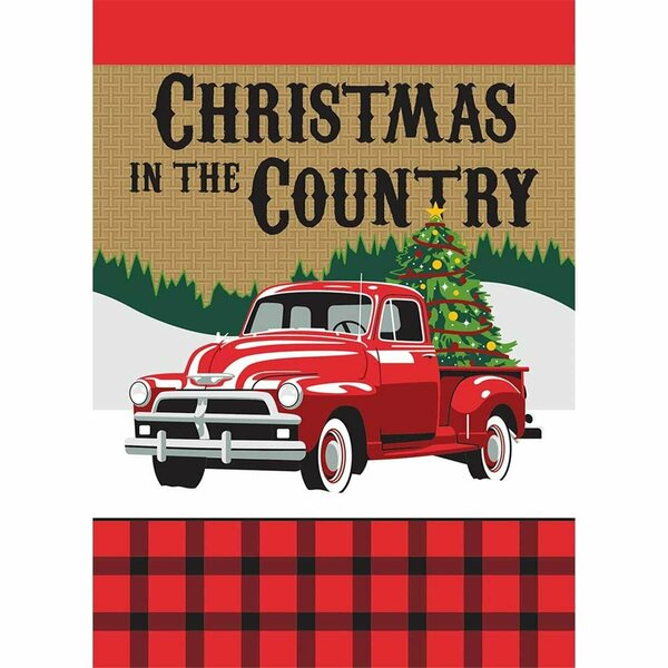 Nunc Patio Supplies 13 x 18 in. Christmas in the Country Burlap Garden Flag NU3456858